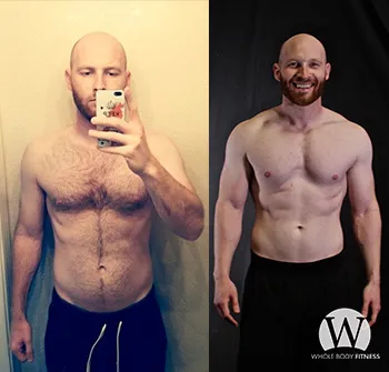 Aaron Morse: before and after photos side by side