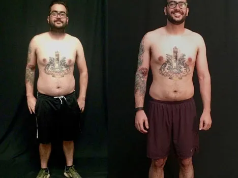 Ian: before and after photos side by side