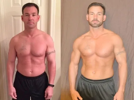 Mark: before and after photos side by side