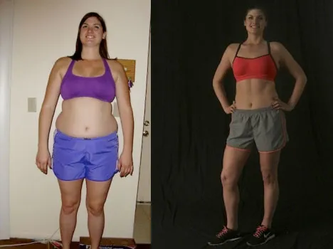 Rhiannon: before and after photos side by side