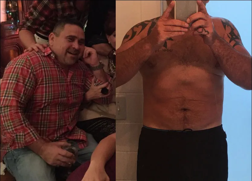 Roy: before and after photos side by side