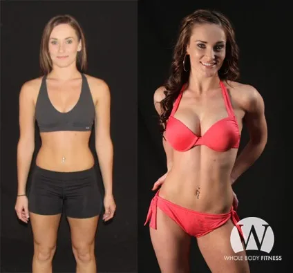 Sarah: before and after photos side by side