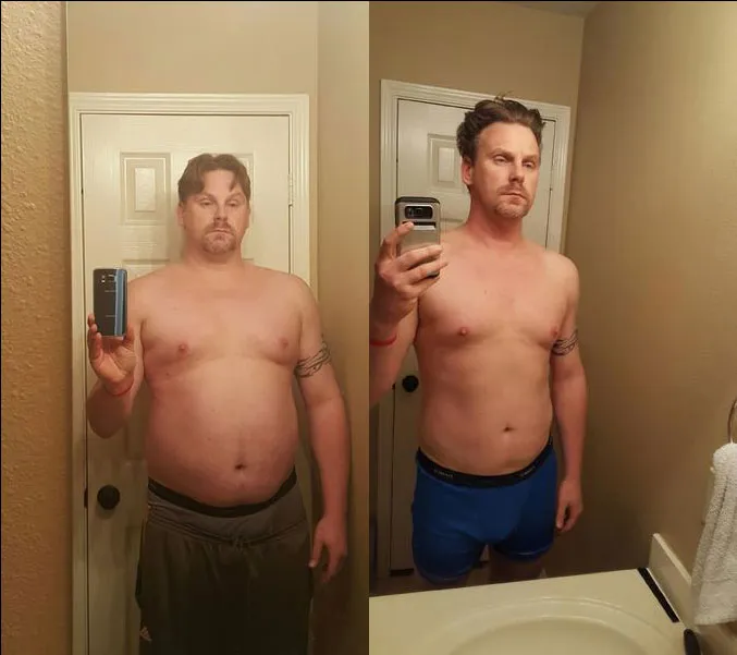 Tim: before and after photos side by side